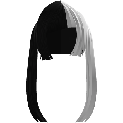 ♡ long twintails w asymmetrical bangs: b/w Roblox item
