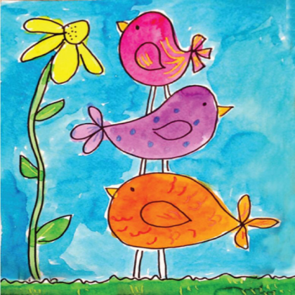 Kids bird painting  Roblox decal