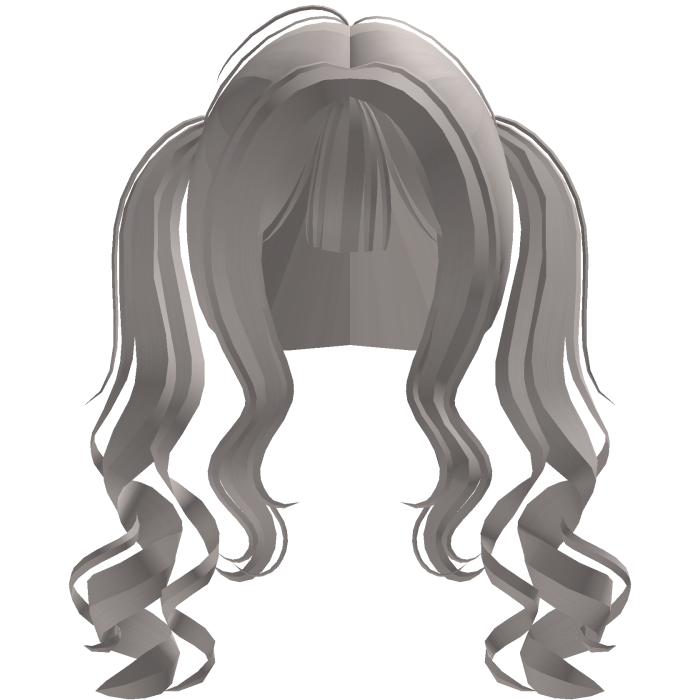 cute front curly pigtails w bangs in ash blonde