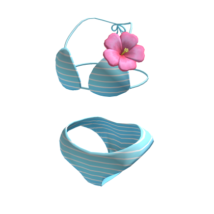 Blue Bikini w/ Hibiscus