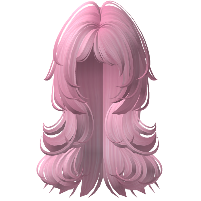 pink layered long wispy fluffy emo haircut 