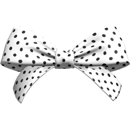 White Polka Dot Coquette Oversized Hair Bow