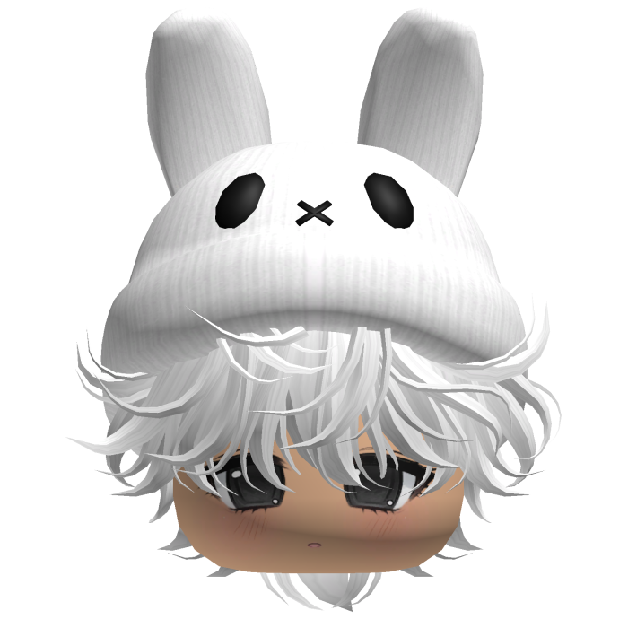 Moe Messy Boy Hair W/ Bunny Hat White V4