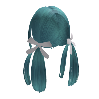 Blue Cottage Bowed Low Ponytail Hair Roblox item
