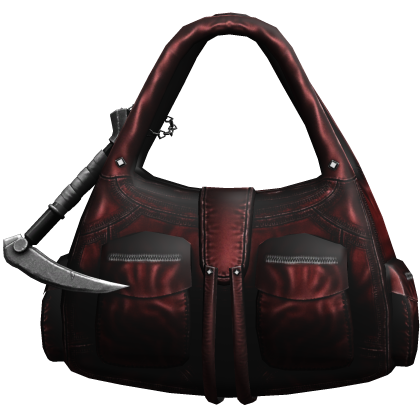 Red Handheld Streetwear Cargo Bag w/ Scythe