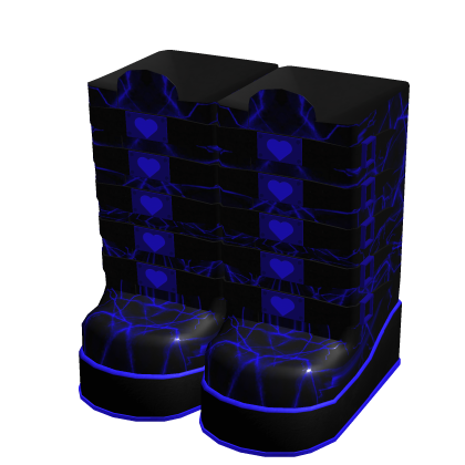 Blue Lightning High Thigh Boots