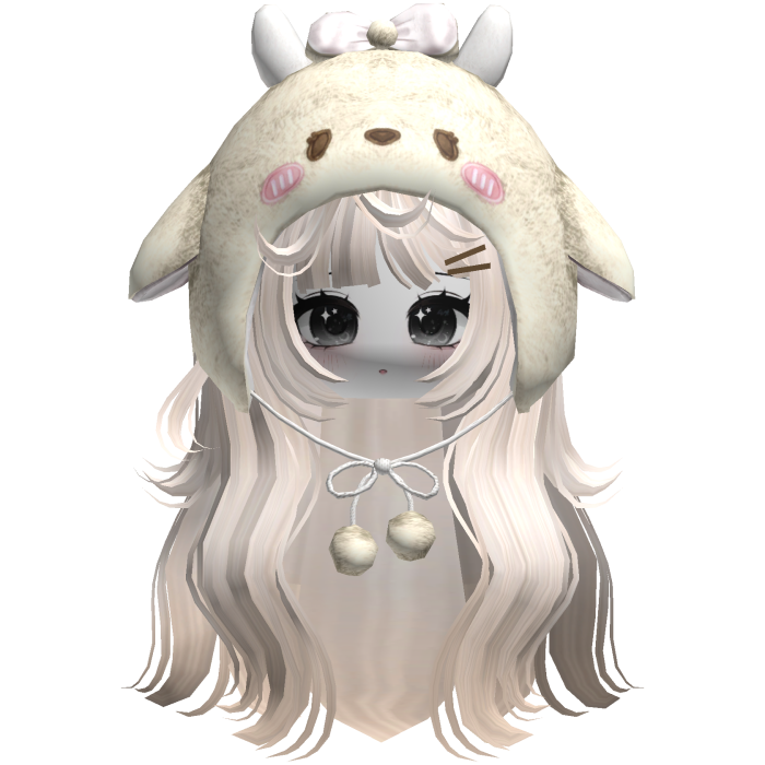 Doll Lamb Hood W/ Girly Hair Beige