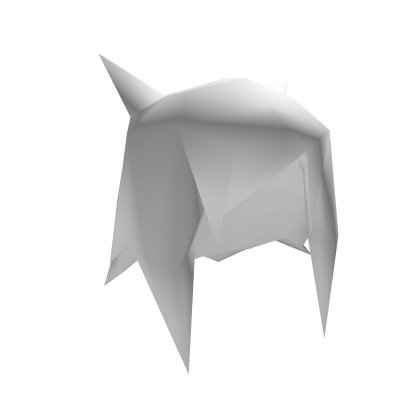cute low poly horns spikey hair - white