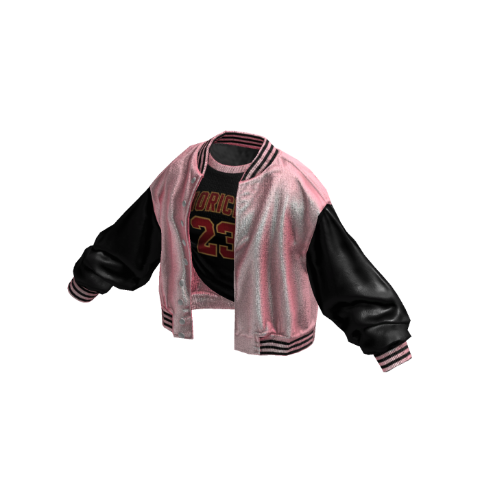 Stylish Leather Jacket Messy Shirt (Pink Black)  