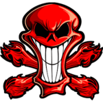 Red and skulls gaming fan group