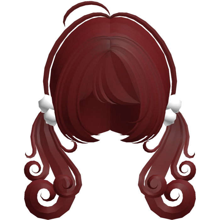 cute swirly curly tiny pigtails red