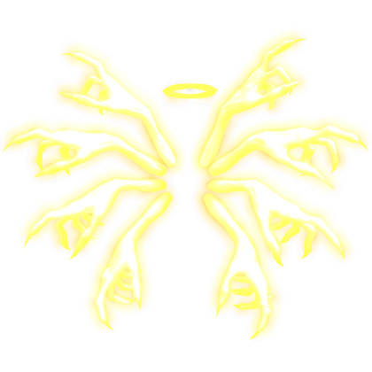Glowing Hands Aura w/ Shiny Halo - Emissive Gold