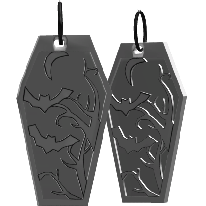 white haunt coffin earrings