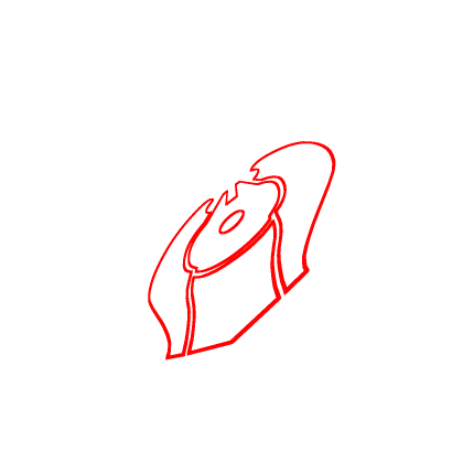 Warped neon red sign