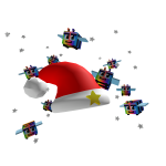 Rainbow Bee Aura Santa Hat