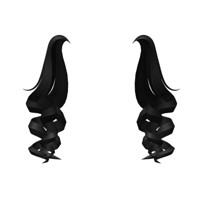 Voluminous  Culy Pigtails in Black Roblox item