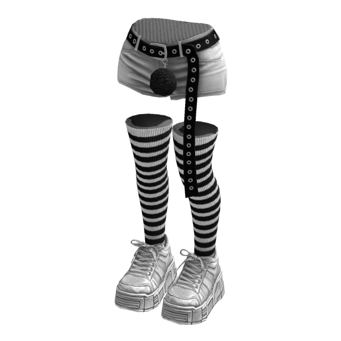 Stylish Shorts Hanging Belt (White Black)