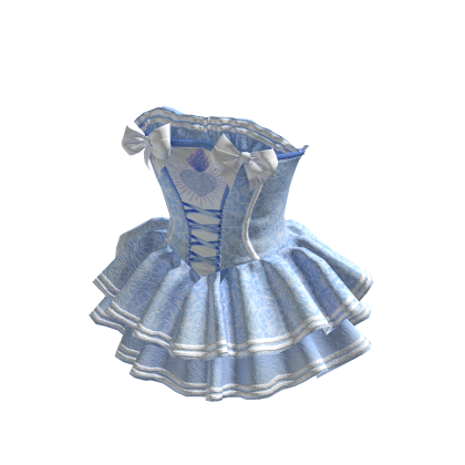 ✨ Royale Kawaii Corset Ruffle Blue Dress