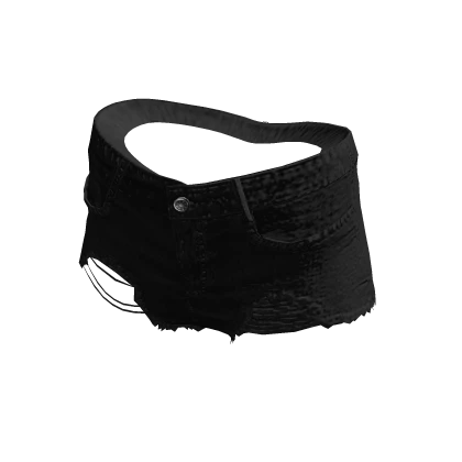 Y2K Cute Ripped Shorts Black Roblox Item Rolimon s