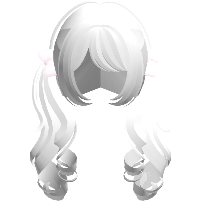 ♡ adorable long white layered curly pigtails