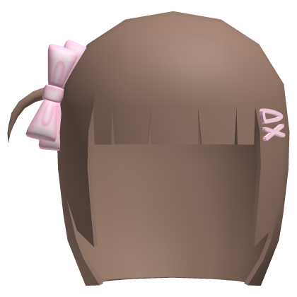 wii mii low poly dust brown side ponytail hair