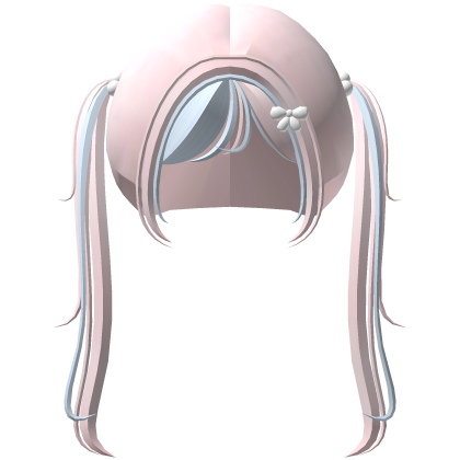 ♡︎ ꒰ kawaii bobble pigtails in baby pink & blue ა Roblox item