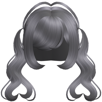 . ‿♡ pretty silver heart pigtail hair ⊹ . ୨୧