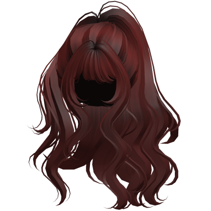 Dark Red Long Wavy Half Up Half Down