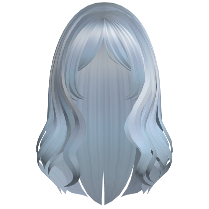 Preppy Wavy Hair w/ Curtain Bangs (Sky Blue)