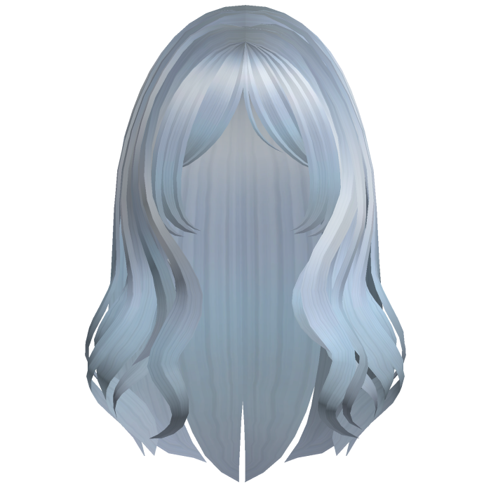 Preppy Wavy Hair w/ Curtain Bangs (Sky Blue)