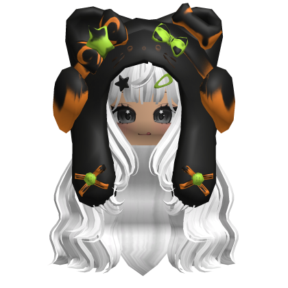 White Cute Cozy Kitty Hood Hair