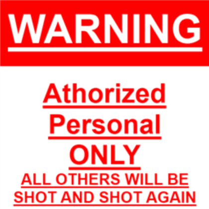 Warning sign Roblox decal