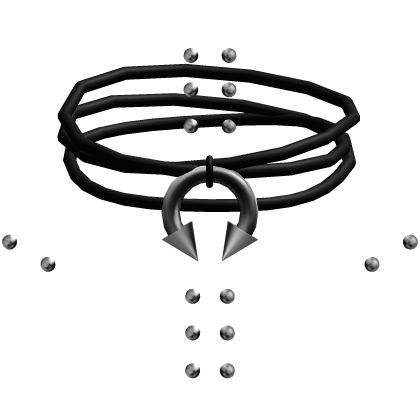 emo black septum layered choker neck w/ piercings thumbnail