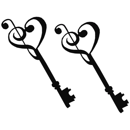 ♡ cute black music note key hair clip Roblox item