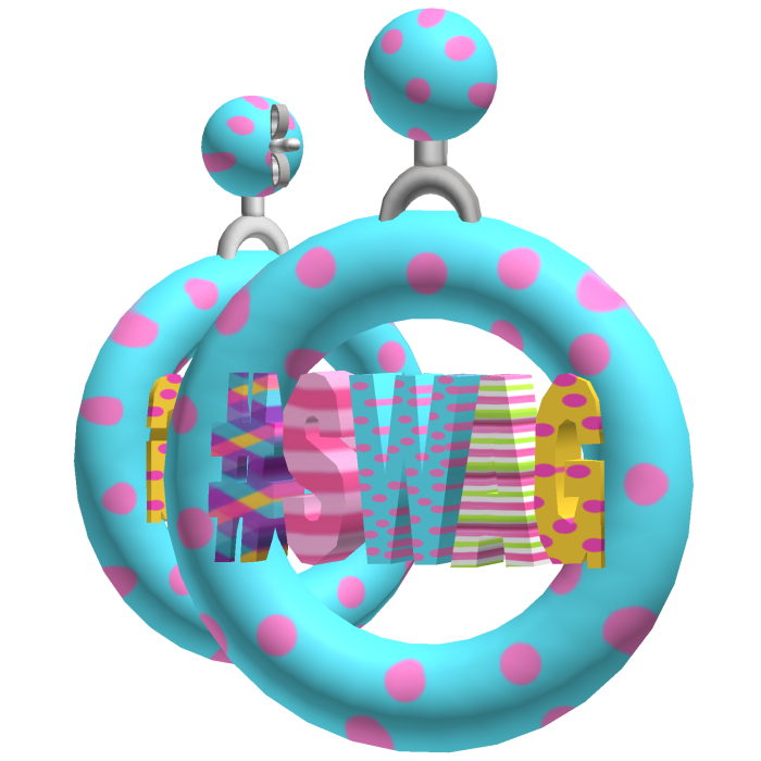 #SWAG Polka Dot Earrings [Blue & Pink]