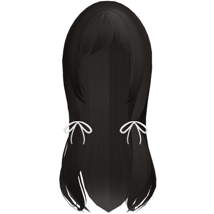 Dark Brown Bows Straight Long Hair W Bangs Roblox item
