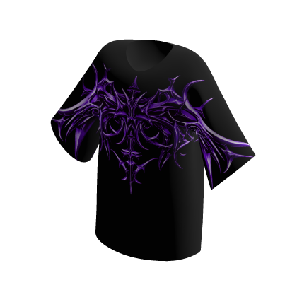 Emo T-Shirt Y2K Chrome Futuristic Purple