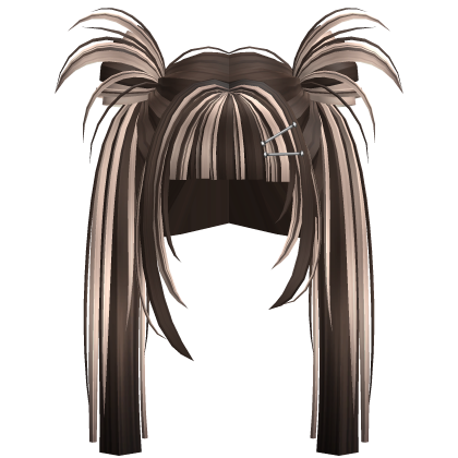 Y2K Hime Pigtails w/ Clips (Brown to Blonde) Roblox item