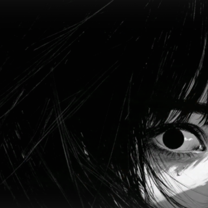 Horror Scared Manga Girl Staring Dark Hair Creepy