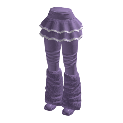 Tiered Skirt with Slouchy Boots (Purple)