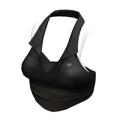 Black/White Y2K halter crop top thumbnail