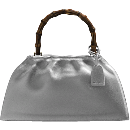 Bamboo Handle Aged Leather Bag ´White´