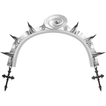 Cute white gothic spiky headband with crosses