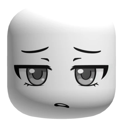 Cute Monochrome Chibi Face With White Eyelashes | Roblox