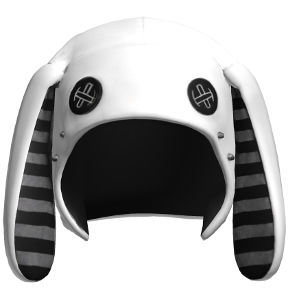 Emo White Vkei Hood With Bunny Ears Grey Lines