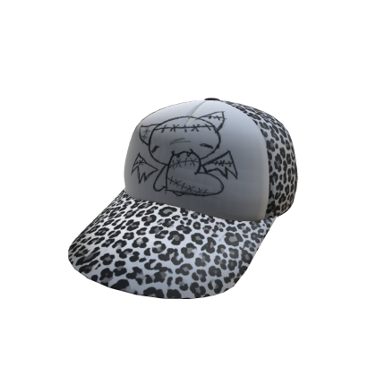 grunge distressed leopard bat cat cap y2k vampire Roblox item