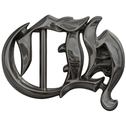 Silver Gothic Monogram Belt Buckle