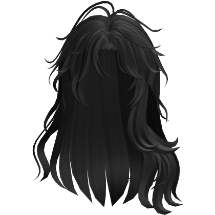 Long Wavy Side Part Hair - Black