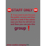 Oirewcookie company STAFF ONLY