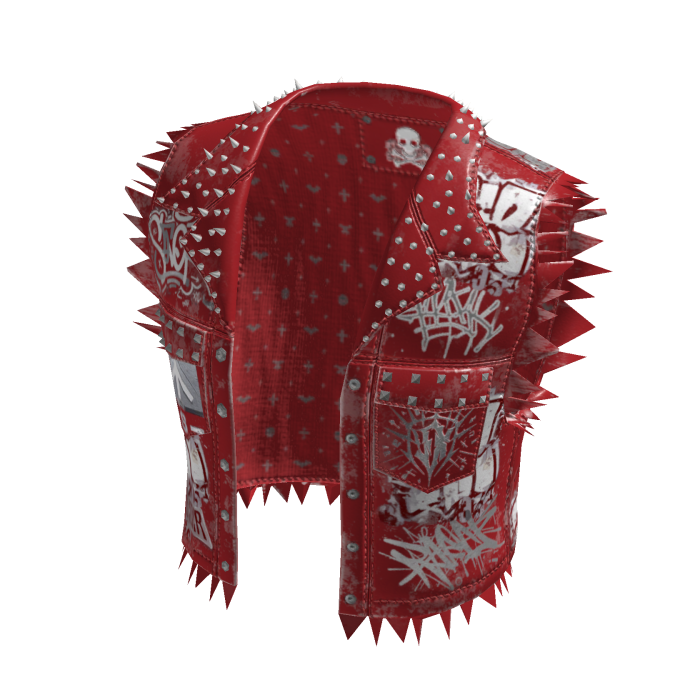 Punk Studded Graffiti Vest Red[MAX]